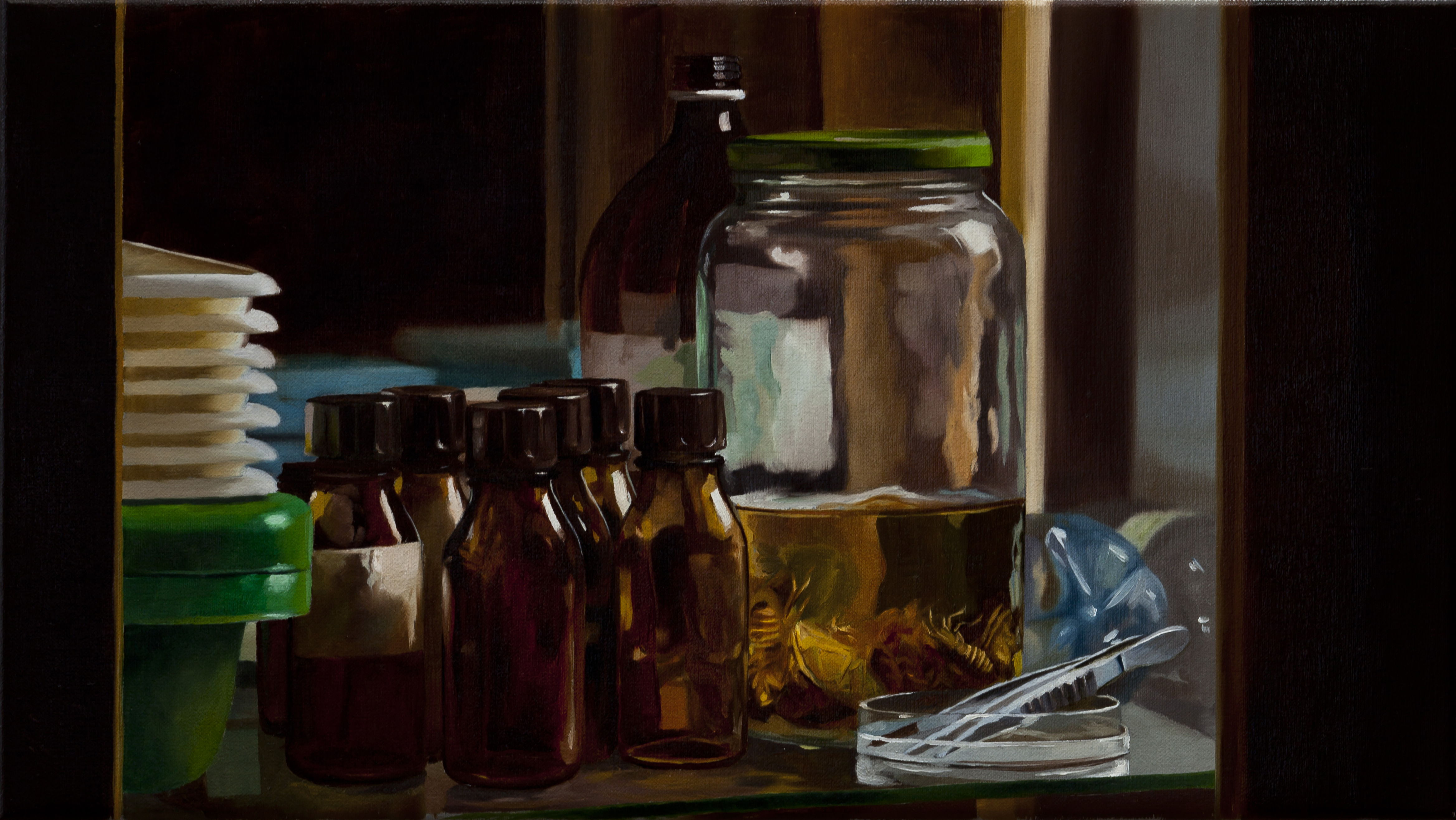 Still-life-with-cockroaches-2015-Markus-Akesson-oil-on-canvas-24x42cm