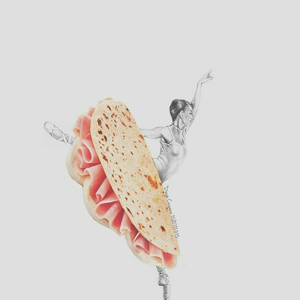 Eine Balletttänzerin mit Sandwich-Rock