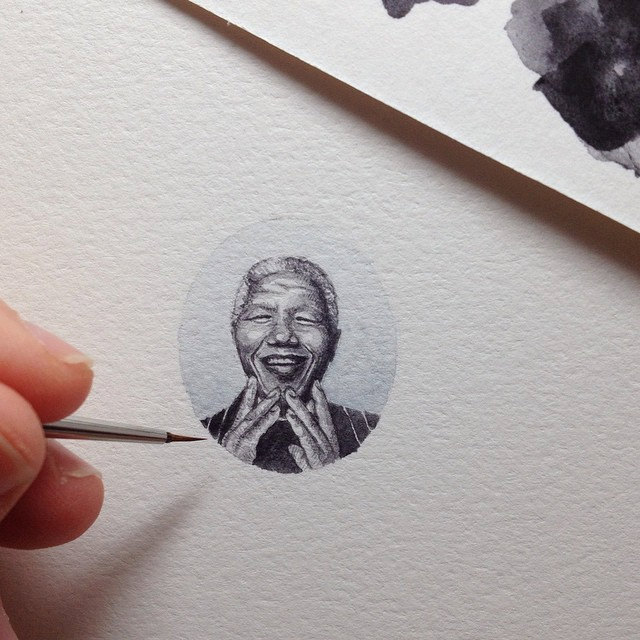 Miniatur-Portrait von Nelson Mandela
