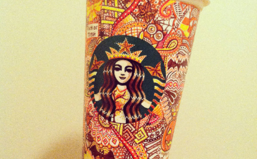 Starbucks Kaffeebecher als Kunstobjekt von Carrah Aldridge